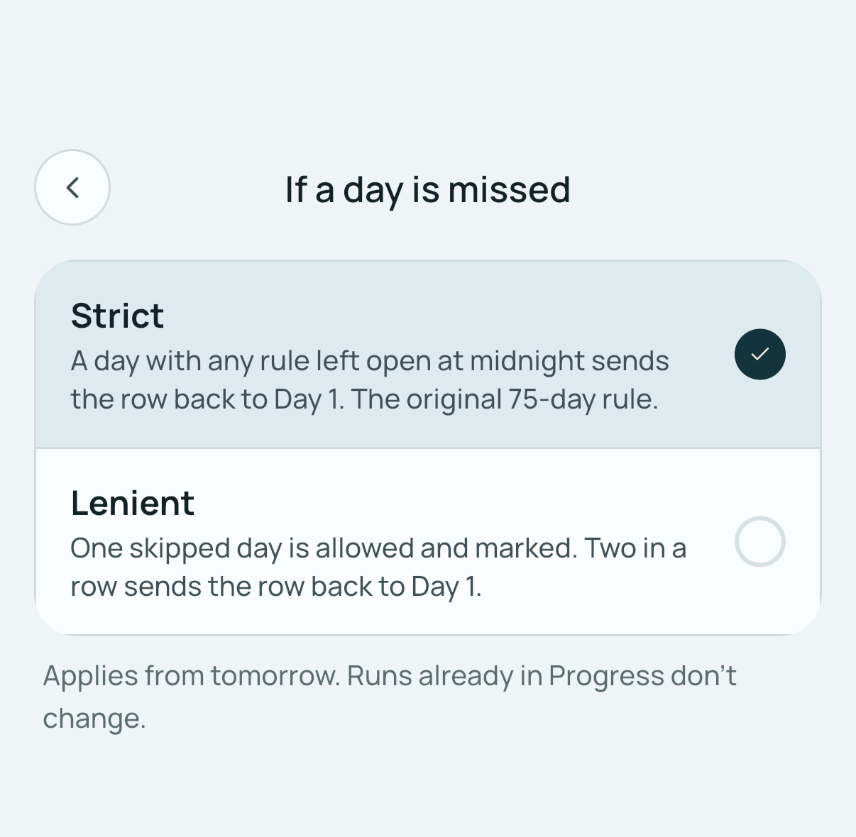 Strict or lenient rule